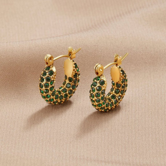 Emerald Beauty Hoop Earrings - My StoreEarrings