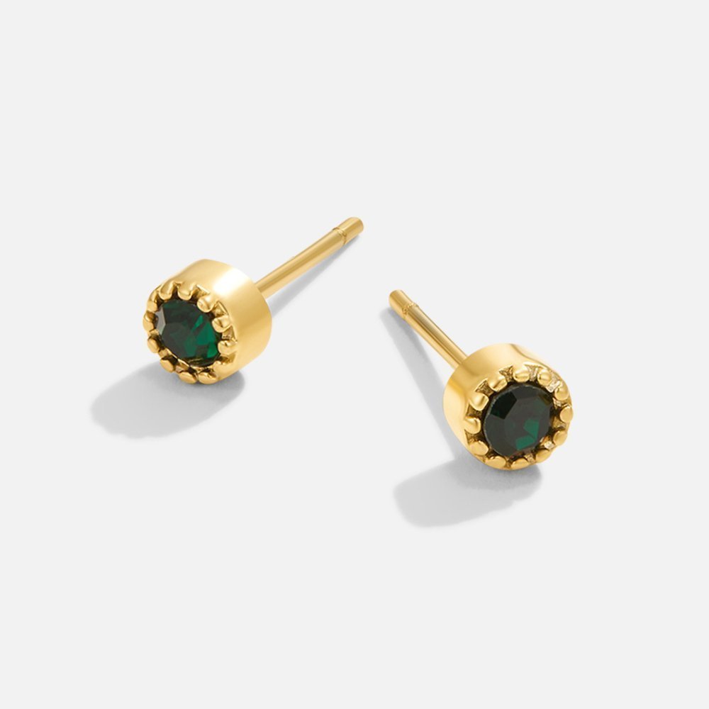 Emerald Radiance Stud Earrings - Earrings - 2