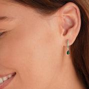 Emerald Shine Gold Hoops - Earrings - 1