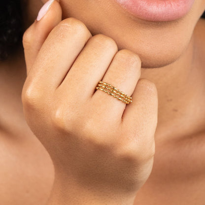 Erina Gold Stacked Chain Ring