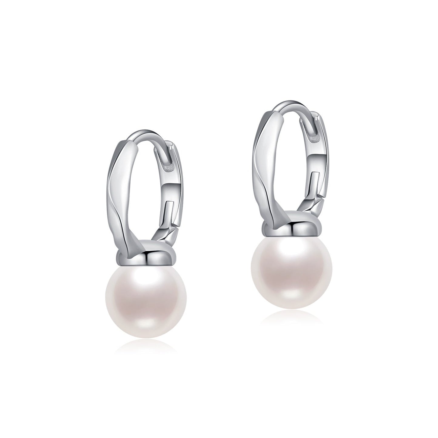 Esme Pearl Hoop Earrings - NAVALLI