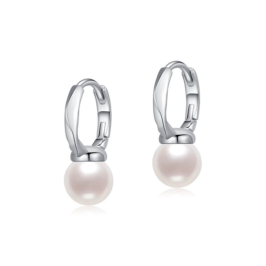 Esme Pearl Hoop Earrings - NAVALLI