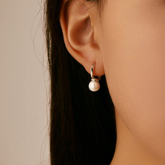 Esme Pearl Hoop Earrings - NAVALLI