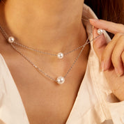 Esme Pearl Necklace - Silver - 4