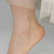 Estelle Pearl Drops Anklet - Anklet - White - 4