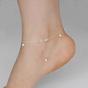 Estelle Pearl Drops Anklet - Anklet - White - 1