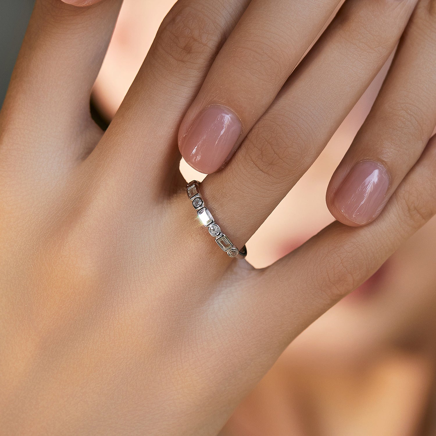 Eva Silver Crystal Ring - NAVALLI
