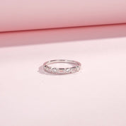 Eva Silver Crystal Ring - US 5 | UK J - 3