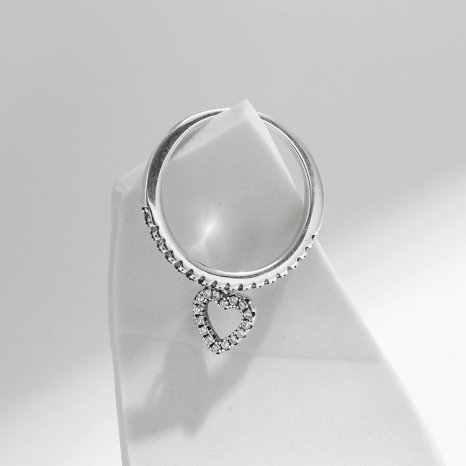 Eva Silver Heart Ring - NAVALLI