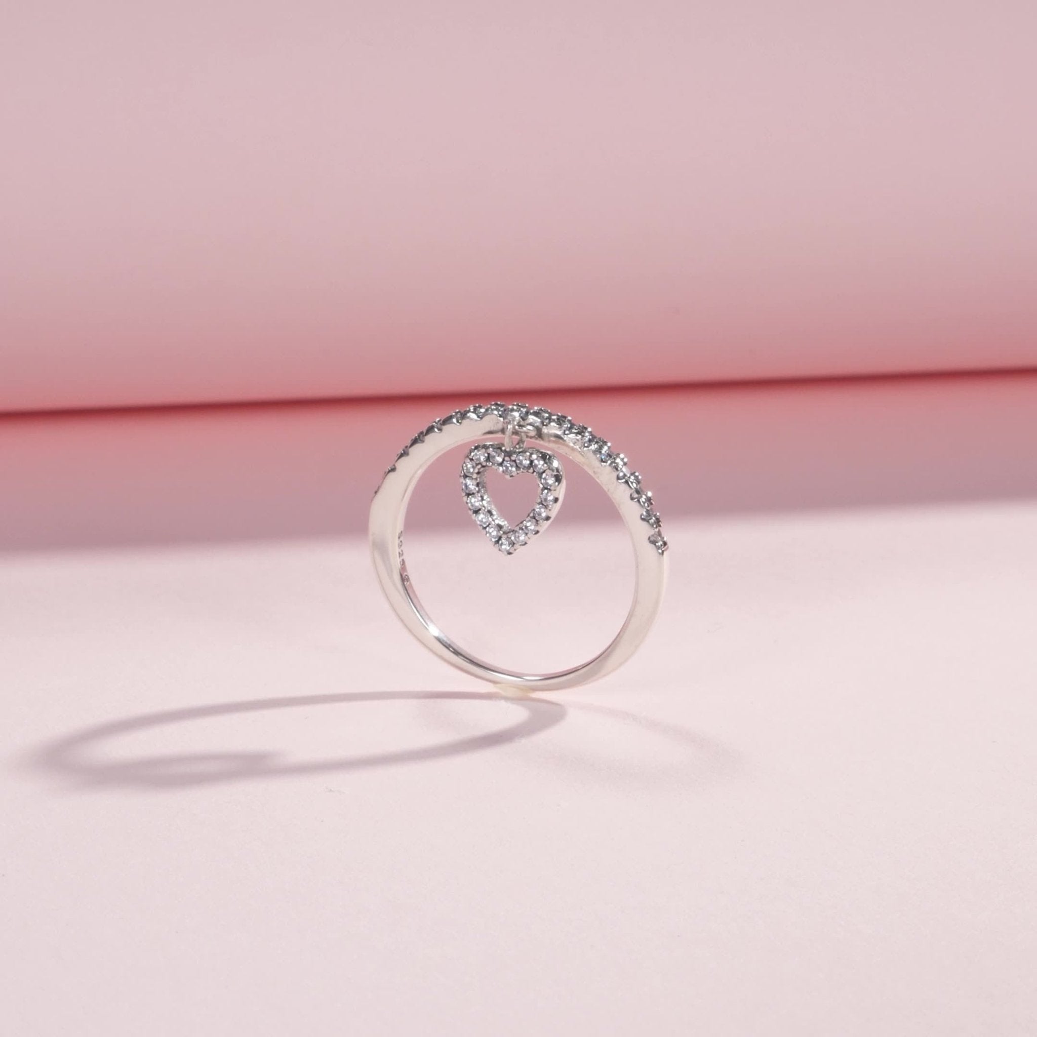 Eva Silver Heart Ring - US 5 | UK J - 3