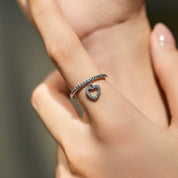 Eva Silver Heart Ring - US 5 | UK J - 1