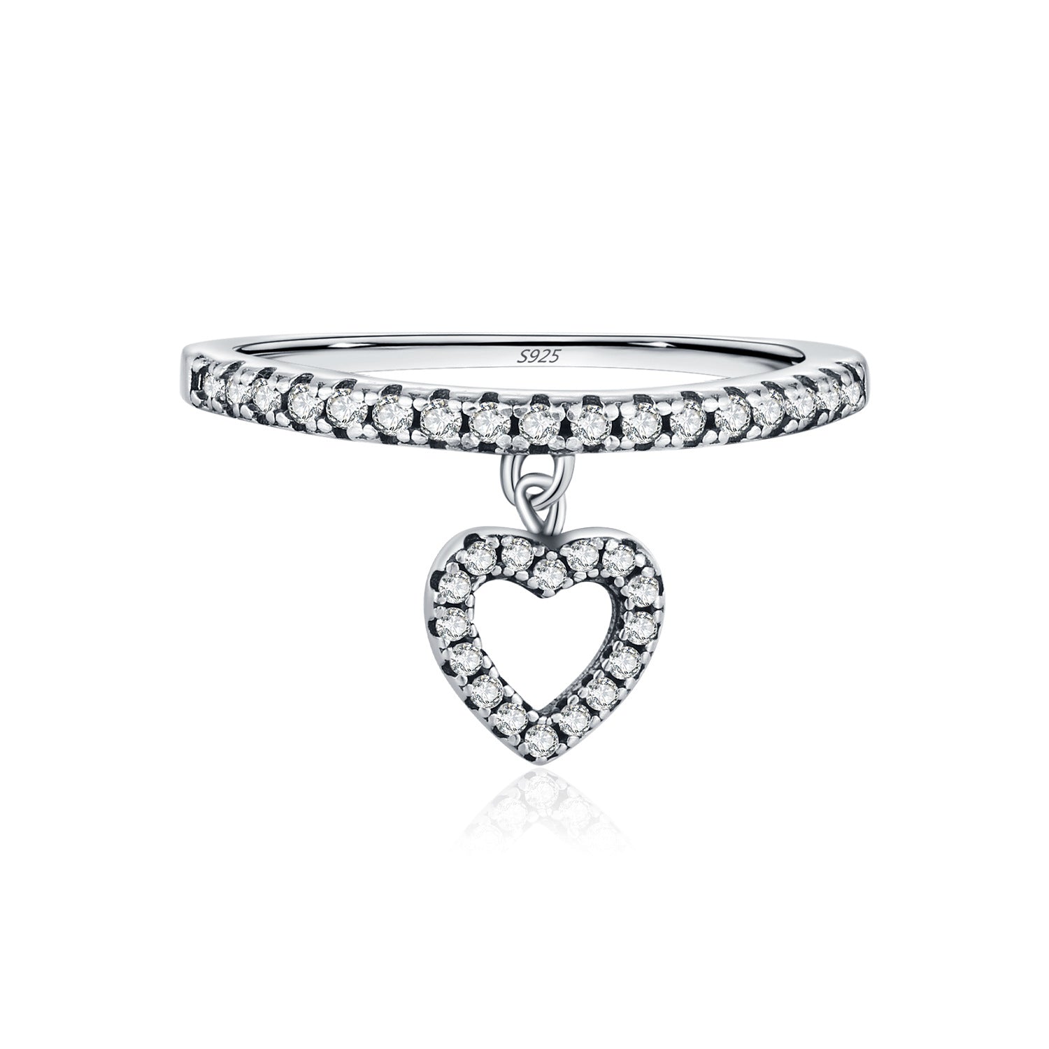 Eva Silver Heart Ring - US 5 | UK J - 2