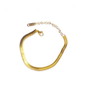 Gold fish scale chain bracelet with extender on white