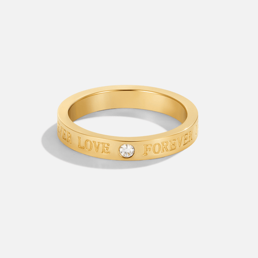 Forever Love Crystal Gold Ring - DeiaRing