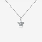 Freya Crystal Flower Necklace - Platinum - 4