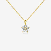 Freya Crystal Flower Necklace - Gold - 5
