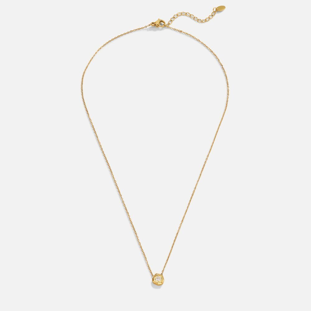 Gia Gold Crystal Charm Necklace - Necklace - 4