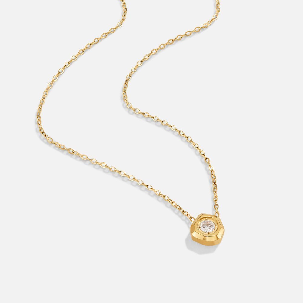 Gia Gold Crystal Charm Necklace - Necklace - 2
