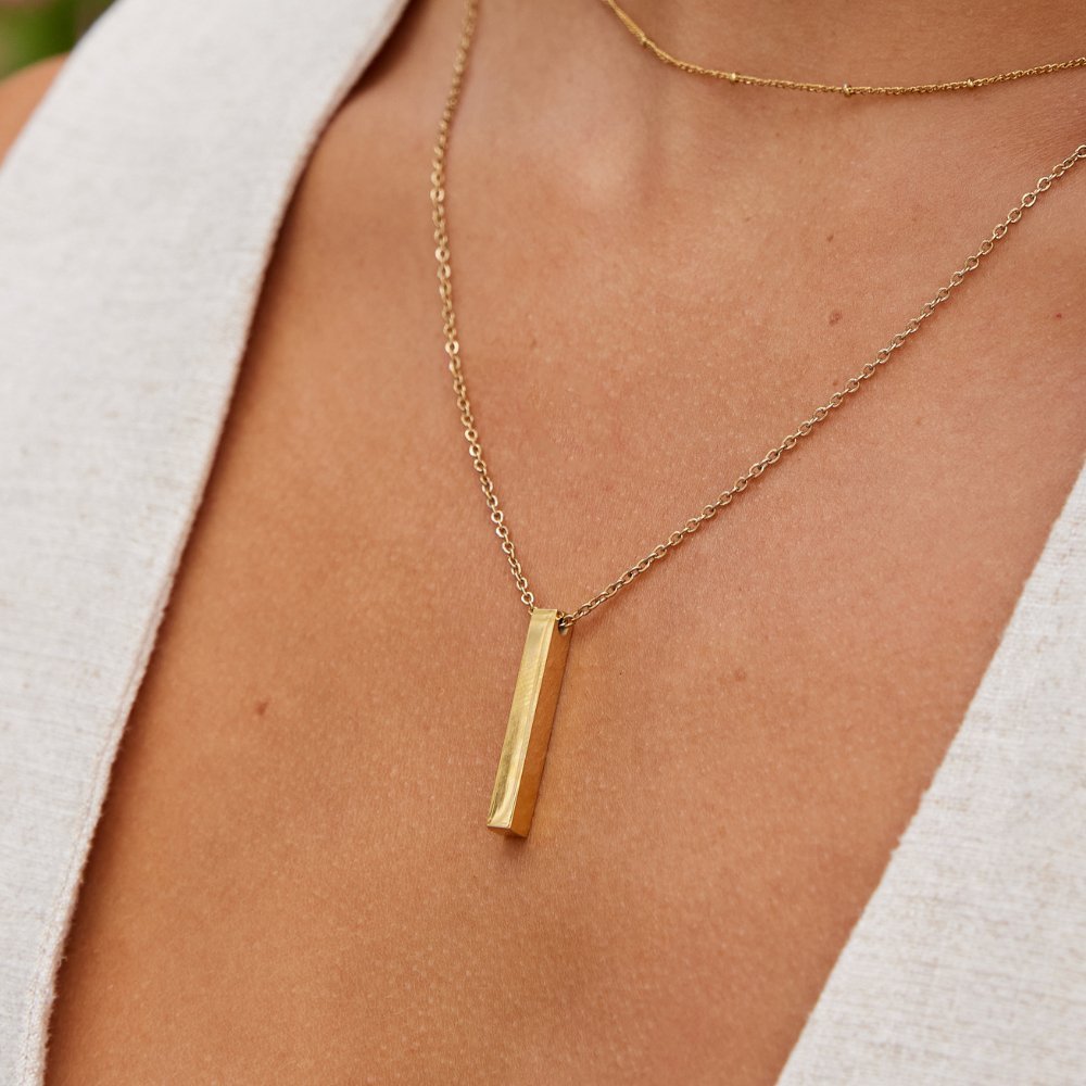 Gold Bar Necklace - NAVALLINecklace