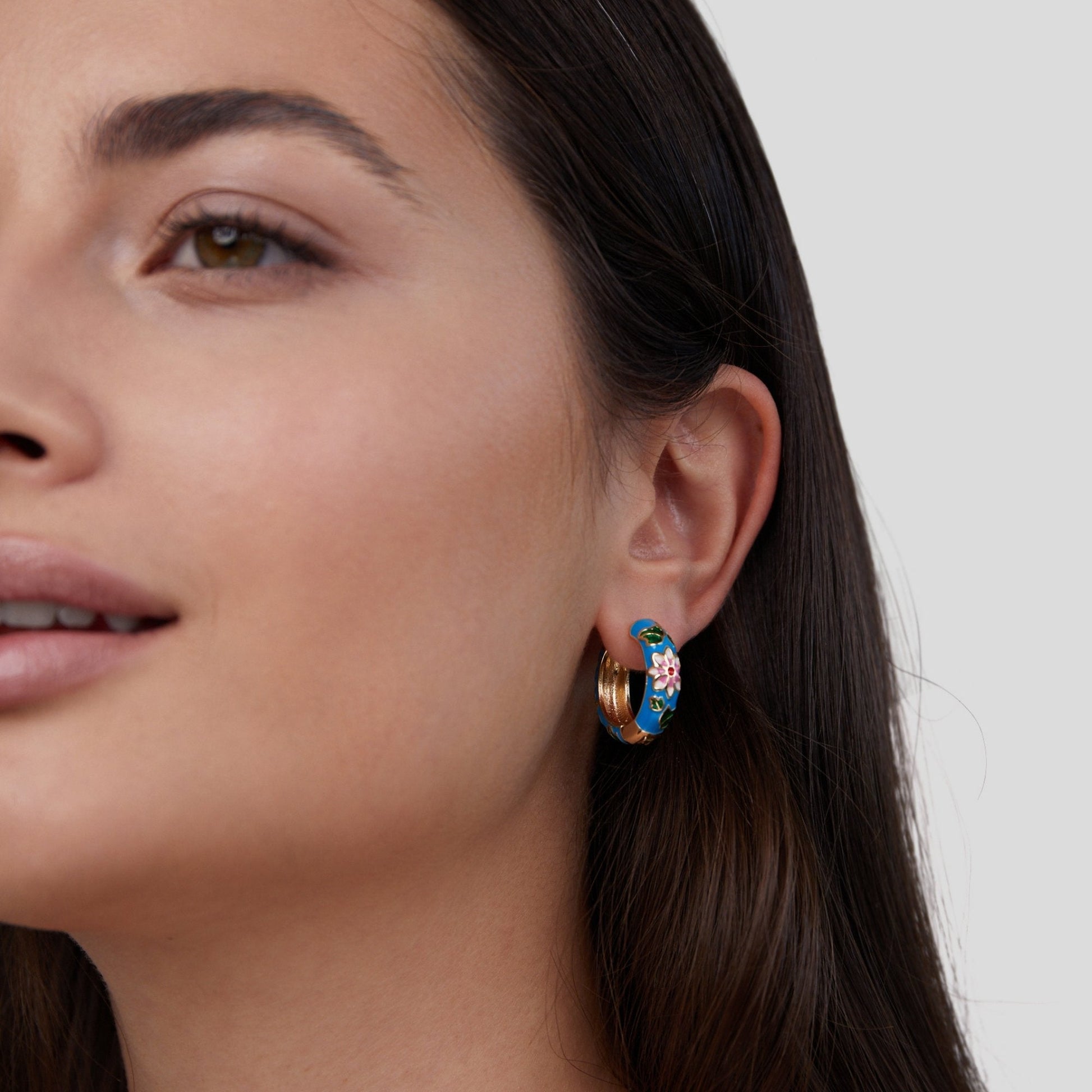 Gold Hoop Flower Earrings - My StoreEarrings