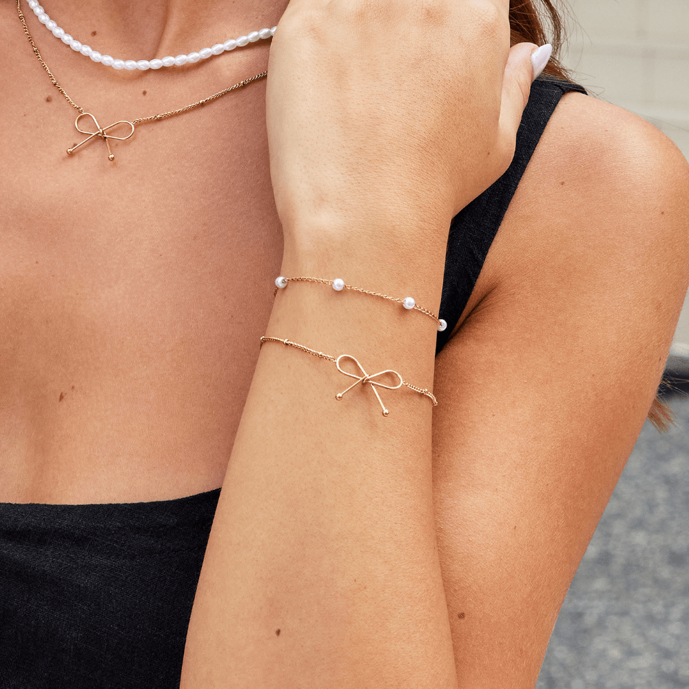 Gold Ribbon Knot Bracelet - Bracelet - 1