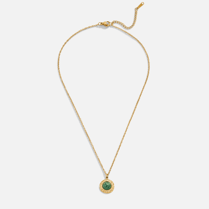 Green Aventurine Coin Necklace - My StoreNecklace