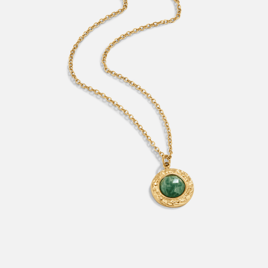 Green Aventurine Coin Necklace - My StoreNecklace