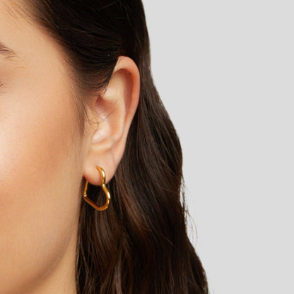 Heart Gold Hoops - My StoreEarrings