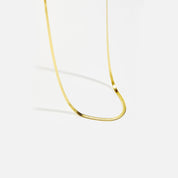 Herringbone Chain Necklace - Silver - 5