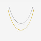 Herringbone Chain Necklace - Silver - 3