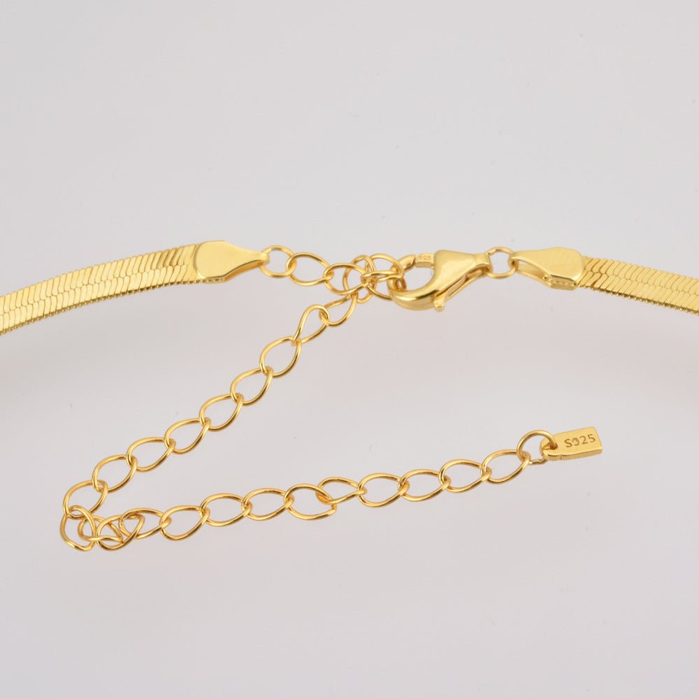 Herringbone Chain Necklace - Silver - 9