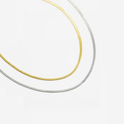 Herringbone Chain Necklace - Silver - 4