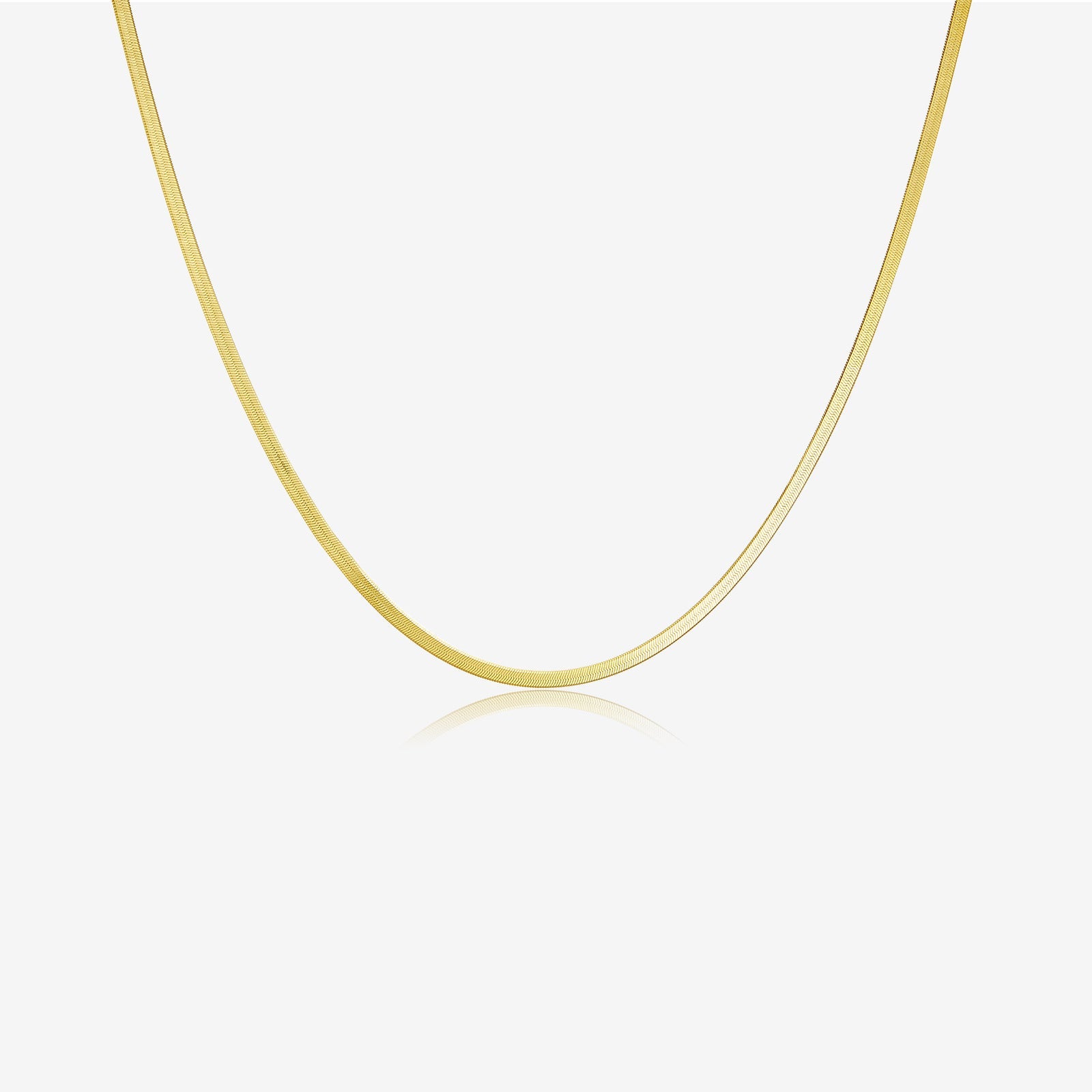 Herringbone Chain Necklace - Silver - 8
