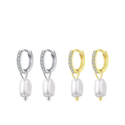 Inaya Sterling Silver Huggies - Gold - 2