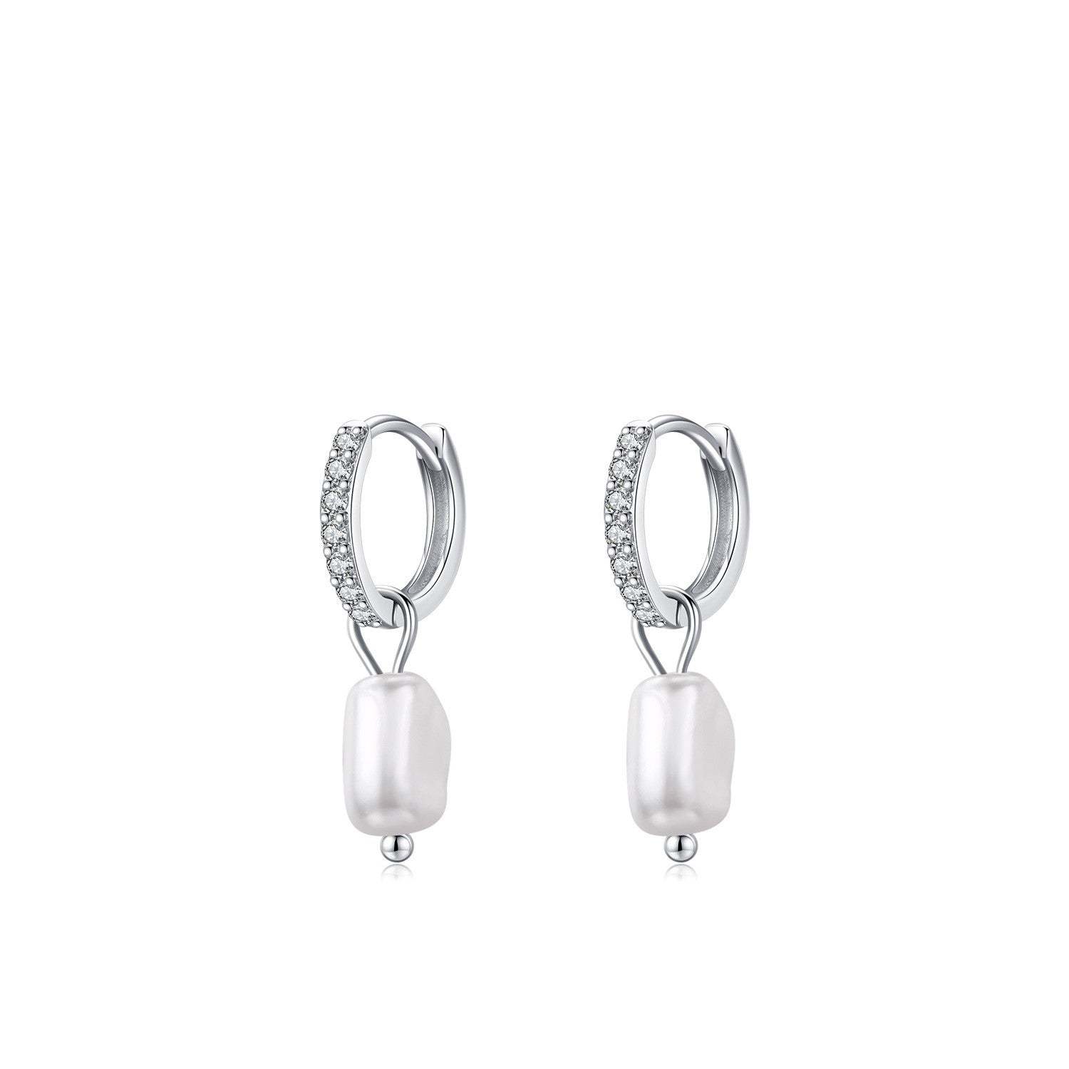 Inaya Sterling Silver Huggies - Silver - 3