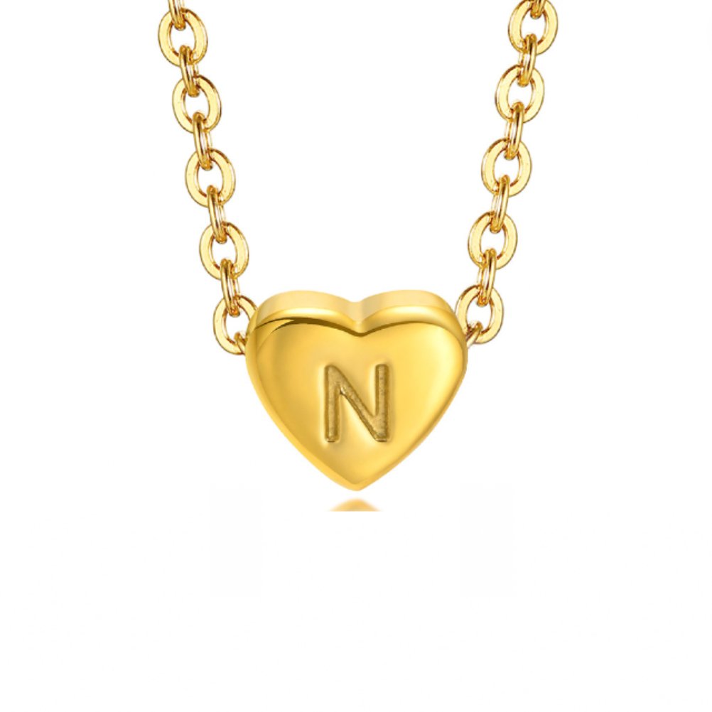 Initial Heart Charm Bracelet - Bracelet - Letter N - 20