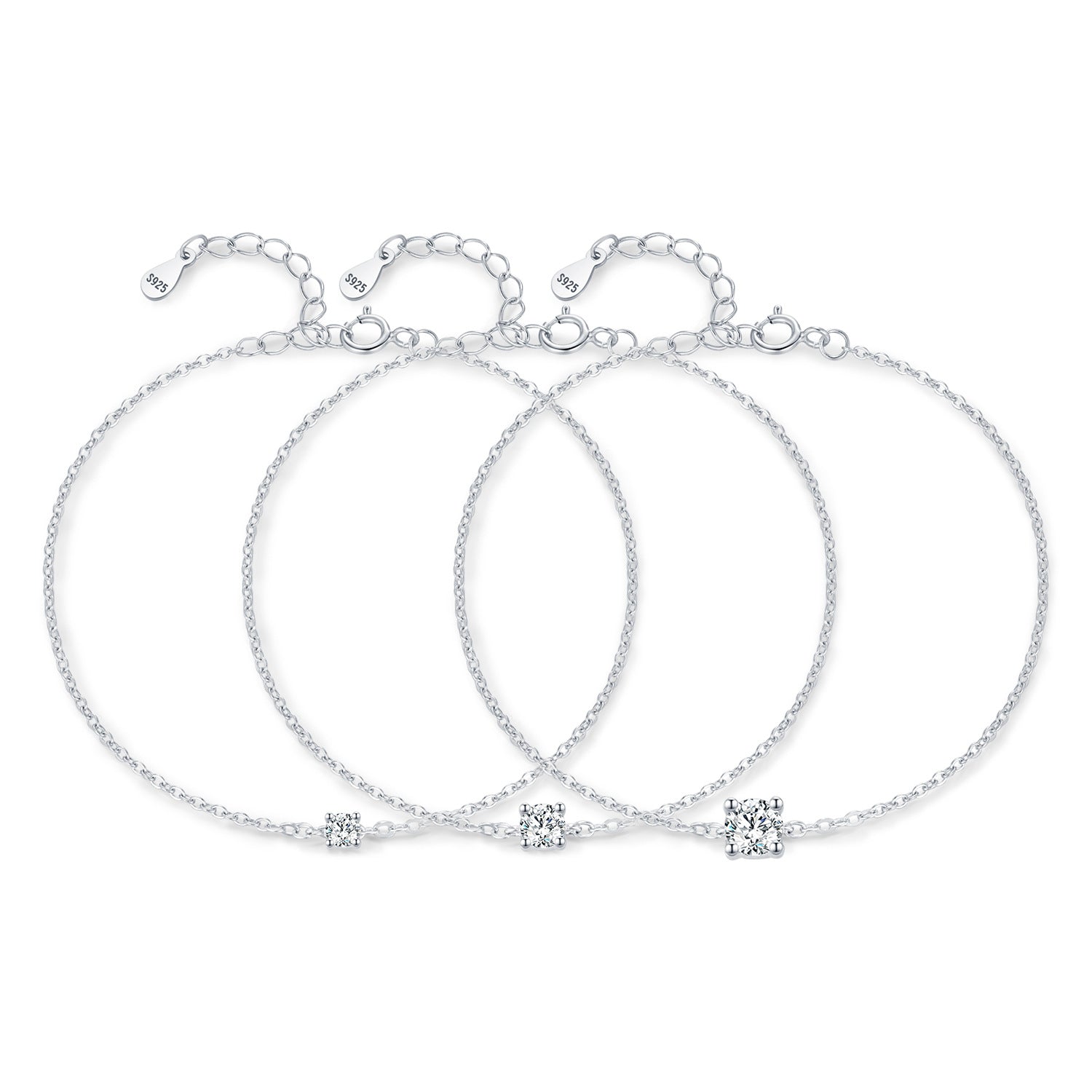 Isla Sterling Silver Bracelet - Set of 3 - 2