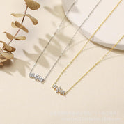 Isla Triple Clover Necklace - Platinum - 9