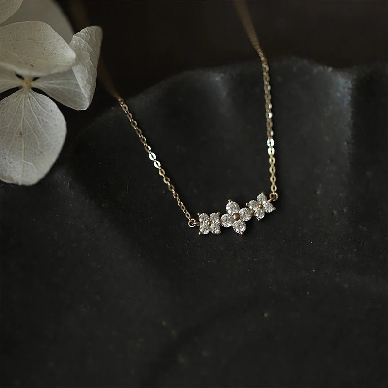 Isla Triple Clover Necklace - Platinum - 6
