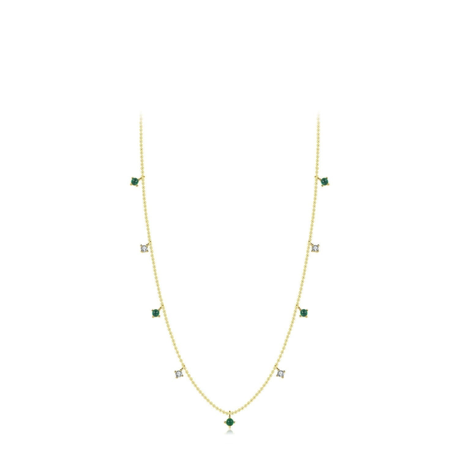 Isolde Beaded Necklace - Silver - 3