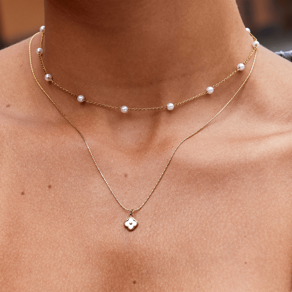 Ivory Blossom Pendant Necklace - NAVALLINecklace