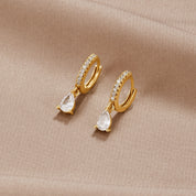 Ivory Sparkle Gold Hoops - NAVALLIEarrings