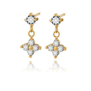 Ivy Crystal Earrings - Gold - 3