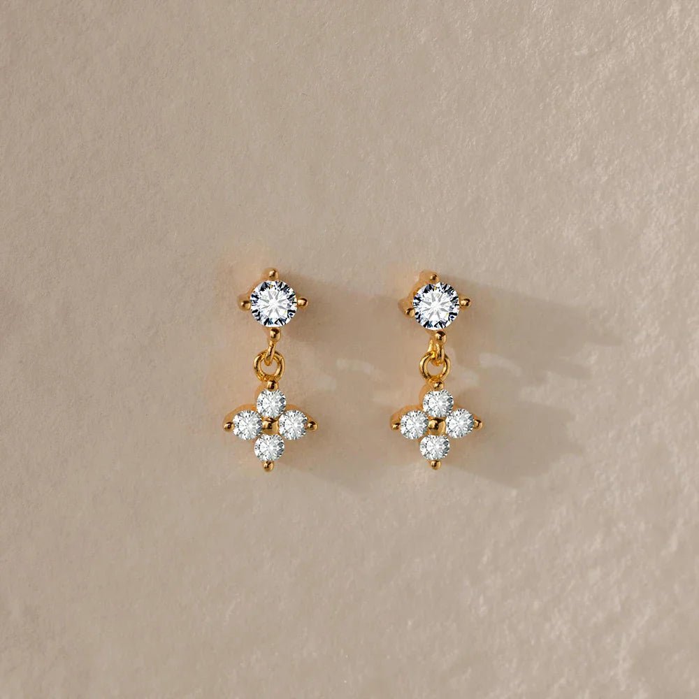 Ivy Crystal Earrings - Gold - 4