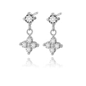 Ivy Crystal Earrings - Silver - 2