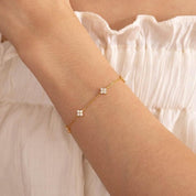Josie Petite Crystal Bracelet - Gold - 4