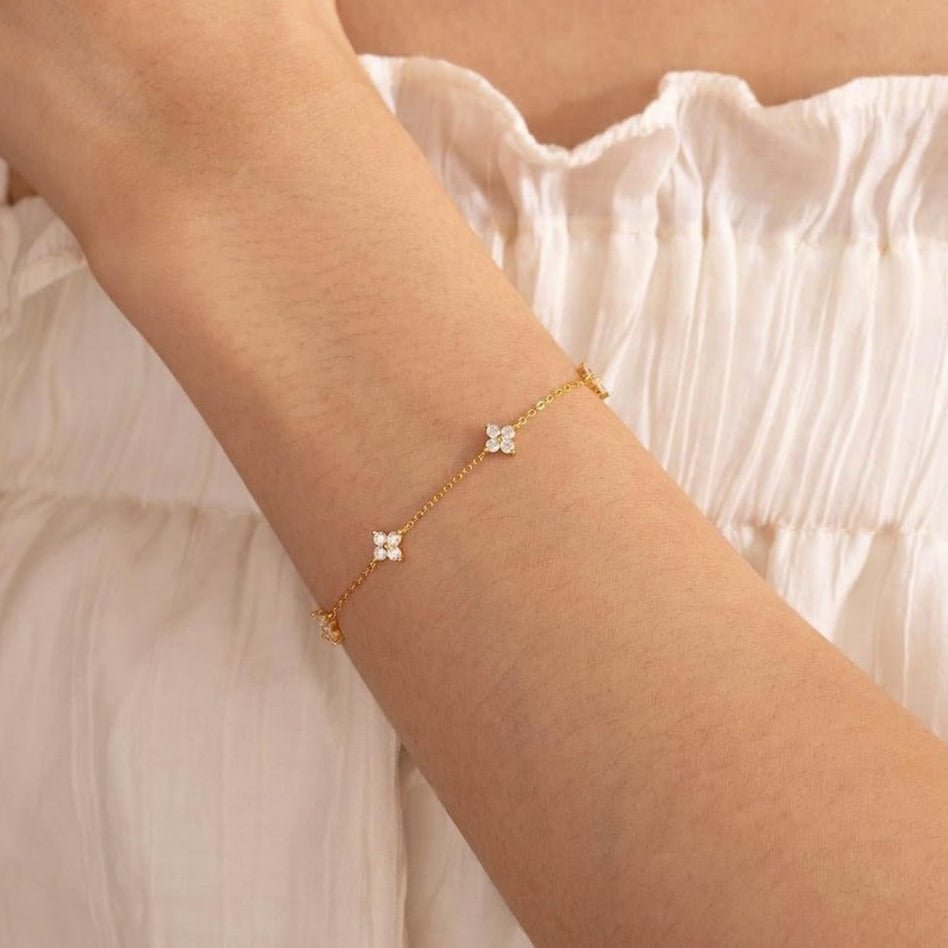 Josie Petite Crystal Bracelet - Gold - 4