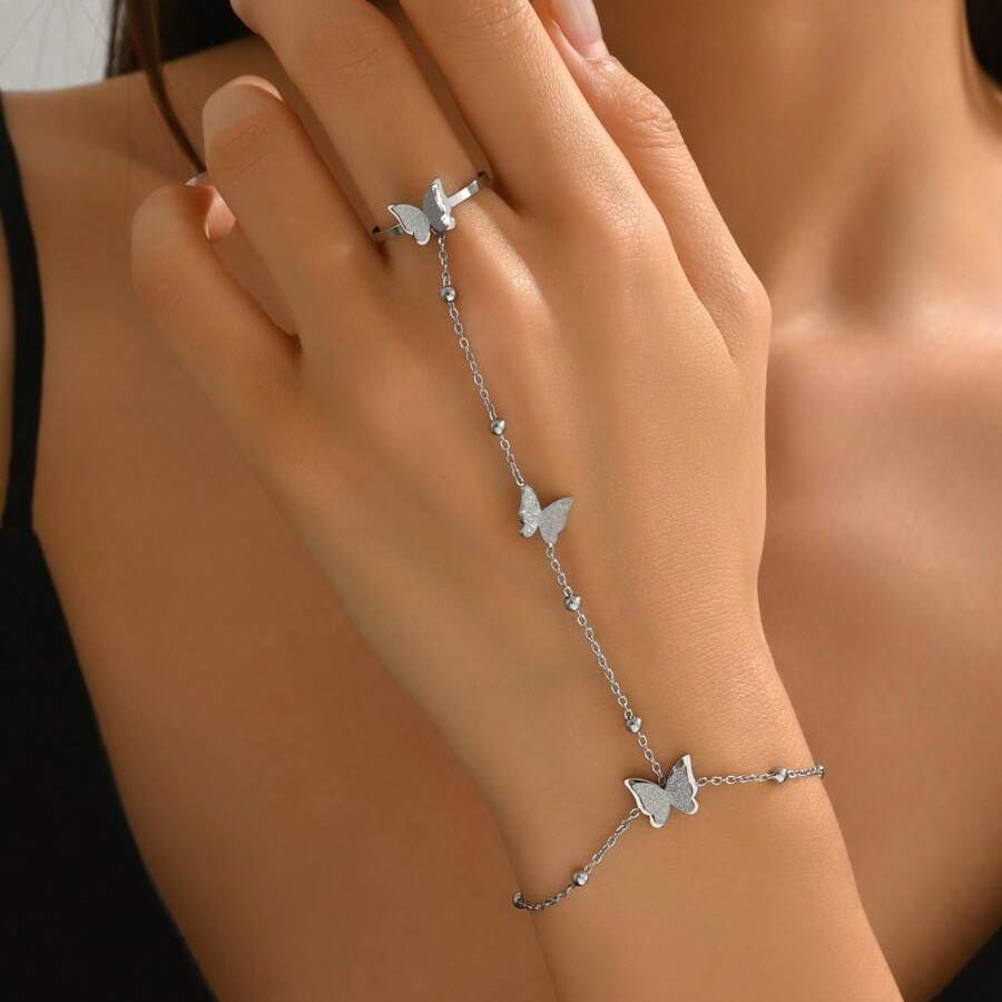 Juna Butterfly Charm Bracelet - Gold - 5