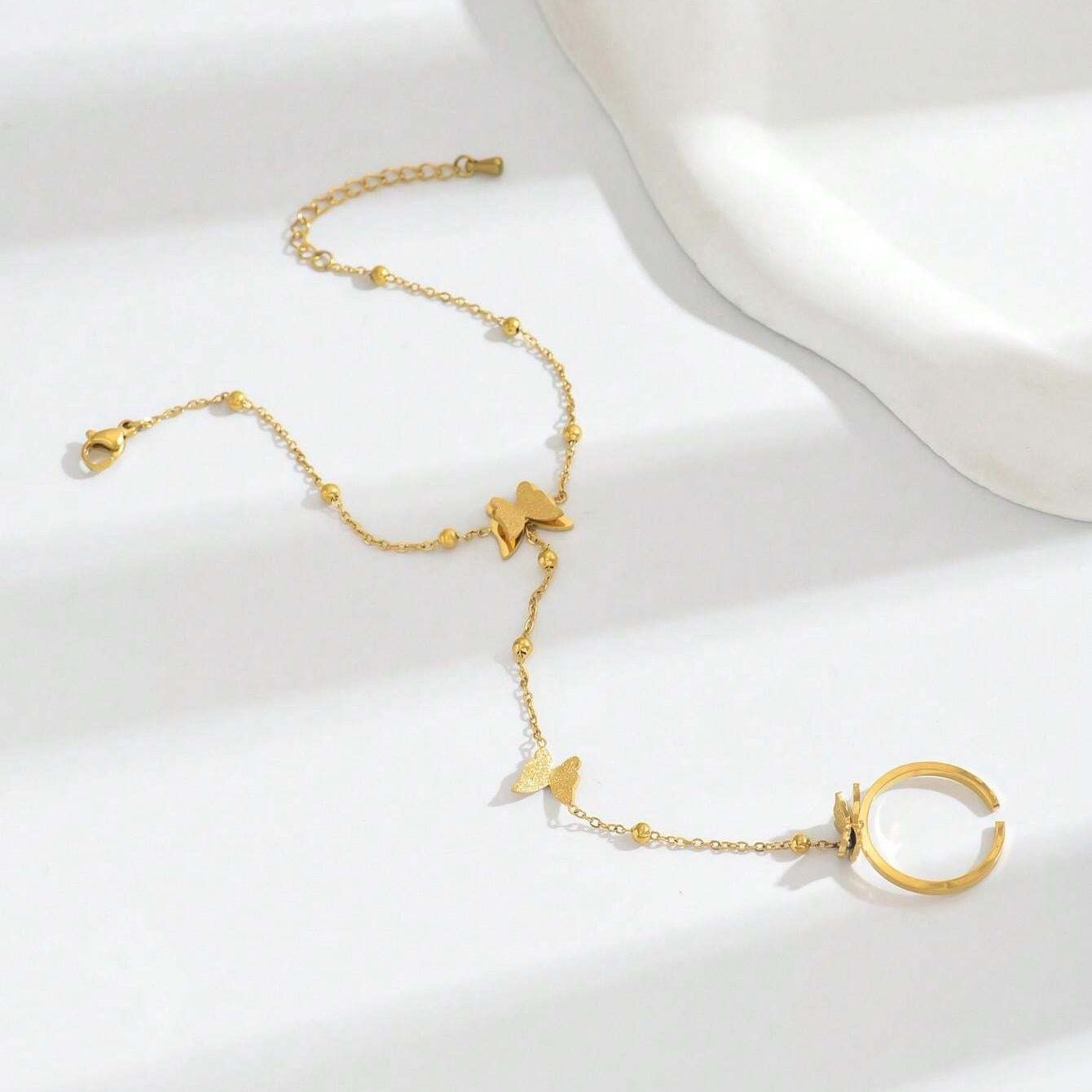 Juna Butterfly Charm Bracelet - Gold - 2