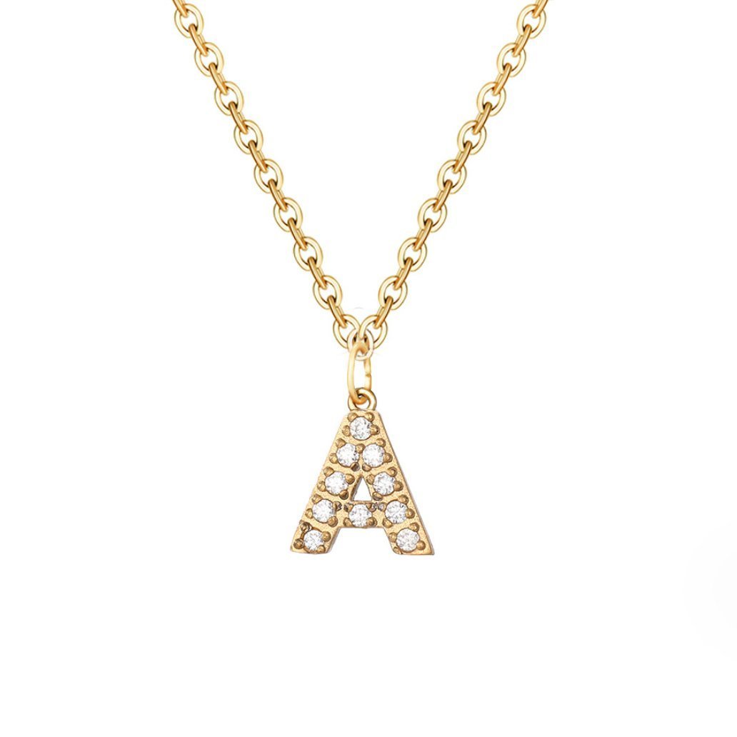 Junia Letter Crystal Necklace - NAVALLINecklace